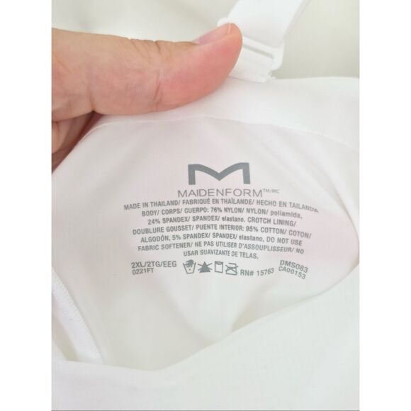 Maiden Form Thong Bodysuit Shaping in White Size 2XL NEW - Picture 5 of 5